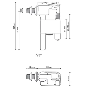 Flomasta A1423 Air Gap Side-Entry Fill Valve 1/2" 5 Flomasta A1423 Air Gap Side-Entry Fill Valve 1/2" - Image 3