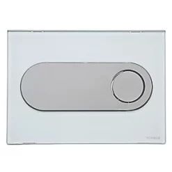 Fluidmaster Schwab Circle 256720 Dual-Flush Flushing Plate White Glass