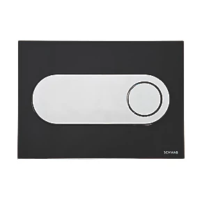 Fluidmaster Schwab Circle 256719 Dual-Flush Flushing Plate Black Glass 3 Fluidmaster Schwab Circle 256719 Dual-Flush Flushing Plate Black Glass