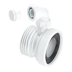 McAlpine WC-CON1V Rigid WC Connector White 110mm