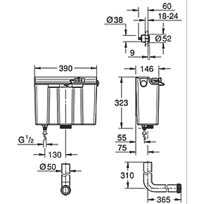Grohe Adagio Concealed Flushing Cistern 3-6Ltr 4 Grohe Adagio Concealed Flushing Cistern 3-6Ltr - Image 2